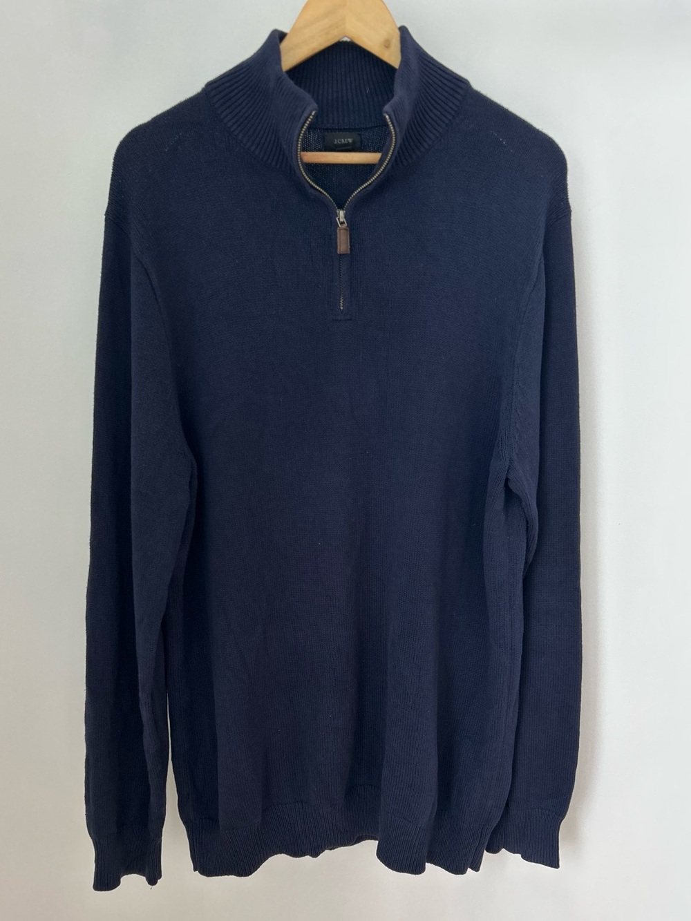 J.Crew Men’s LT Large Tall Navy Cotton Cashmere Quarter Zip 23x32